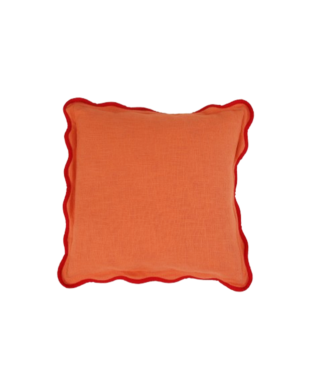 Scallop Accent Cushion 16x16 Inches,  Orange