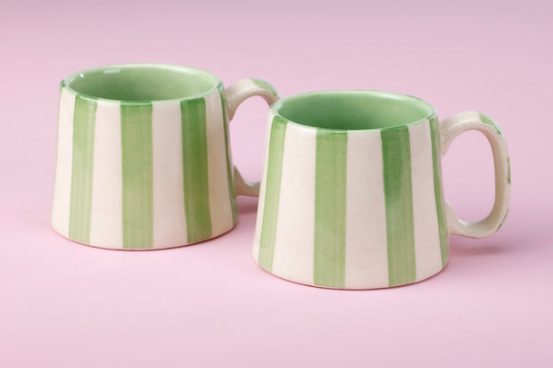 Ceramic Green Stripe  Coffee cup- 220ml