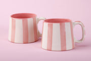 Ceramic Pink Stripe  Coffee cup- 220ml