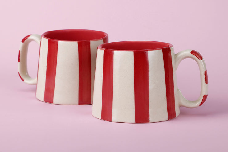 Ceramic Red Stripe  Coffee cup- 220ml