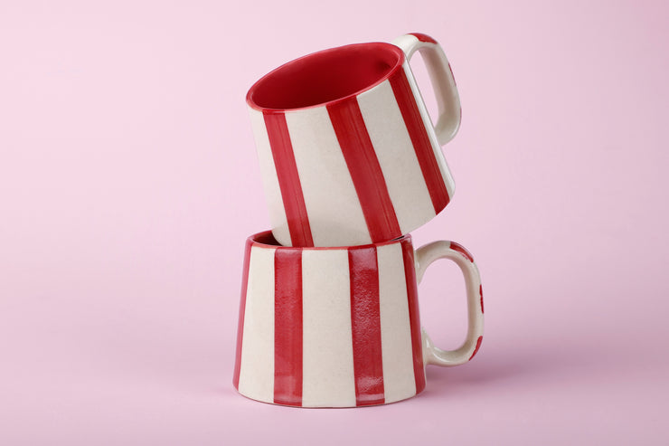 Ceramic Red Stripe  Coffee cup- 220ml