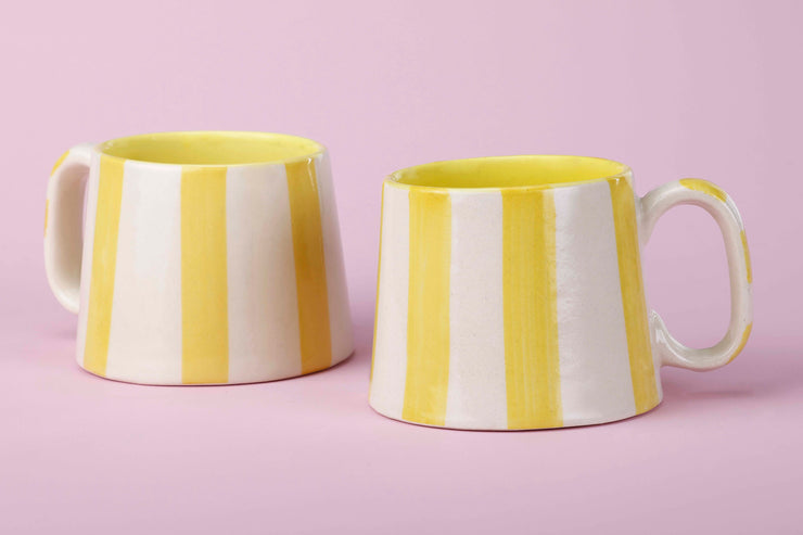 Ceramic Yellow Stripe  Coffee cup- 220ml