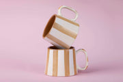 Ceramic Brown Stripe  Coffee cup- 220ml