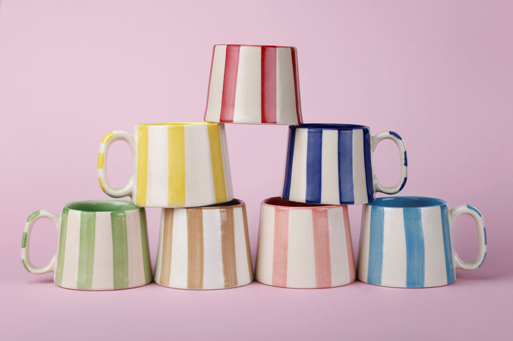 Ceramic Brown Stripe  Coffee cup- 220ml