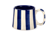 Ceramic Stripe  Coffee cup- Dark Blue  220ml