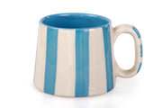 Ceramic Auqa Blue Stripe  Coffee cup- 220ml