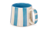 Ceramic Auqa Blue Stripe  Coffee cup- 220ml
