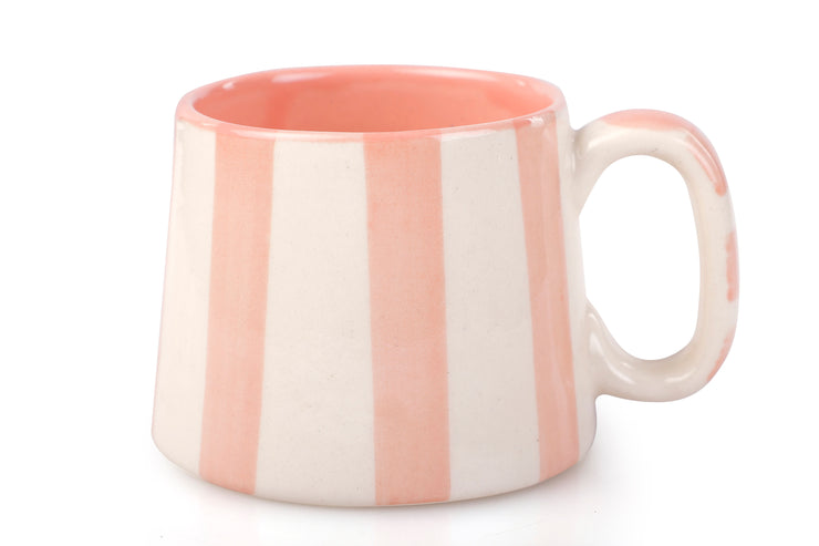 Ceramic Pink Stripe  Coffee cup- 220ml