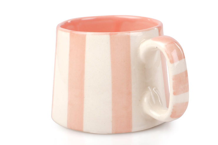 Ceramic Pink Stripe  Coffee cup- 220ml