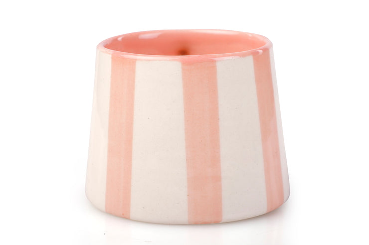 Ceramic Pink Stripe  Coffee cup- 220ml