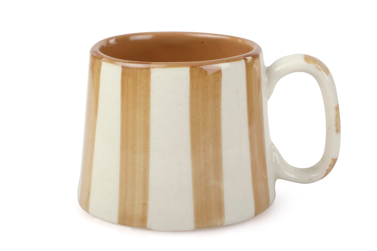 Ceramic Brown Stripe  Coffee cup- 220ml