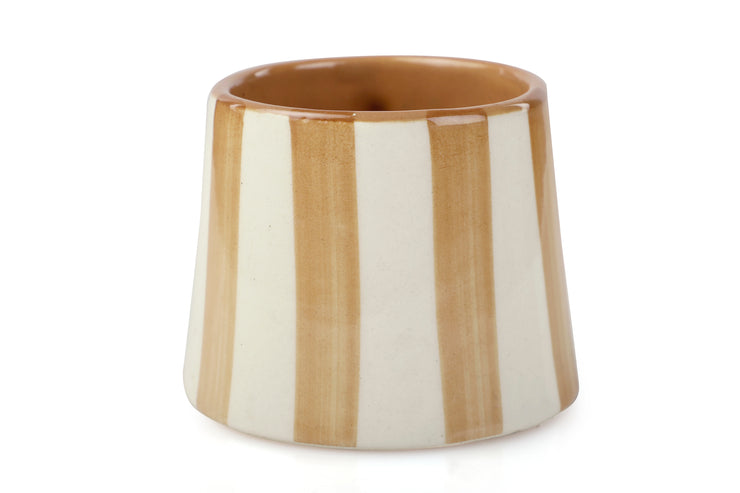 Ceramic Brown Stripe  Coffee cup- 220ml