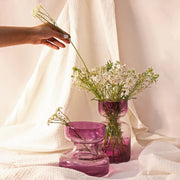 Slate Pink Handblown Glass vase Tall-4.72 x 4.72 x 7.87 Inch
