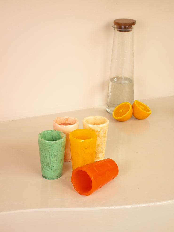 Drinking Resin Glass, Orange 2.5 x 4.5 Inches