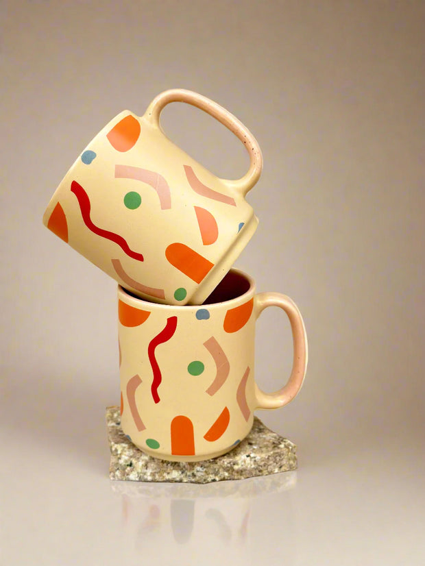 Confetti Ceramic Stoneware Mug 3.2  x 4 Inches
