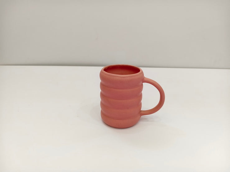 Ceramic Swirl Coffee cup, Pink - 2.5 x 4 Inches