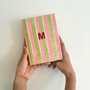 Handmade Paper Journal Notebook, Mint Green & Pink - A5