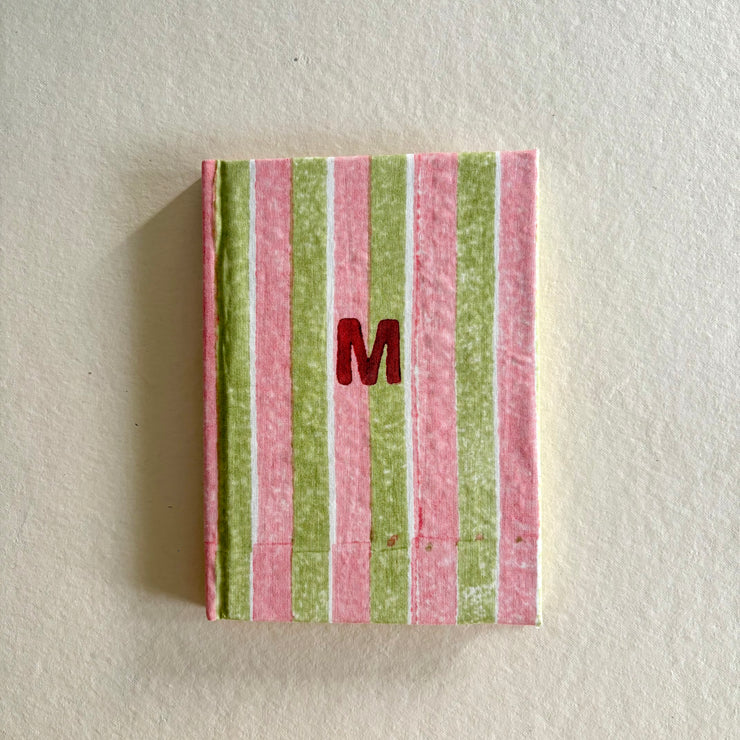 Handmade Paper Journal Notebook, Mint Green & Pink - A5