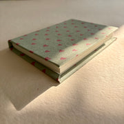 Handmade Paper Journal Notebook, Green & Pink - A5