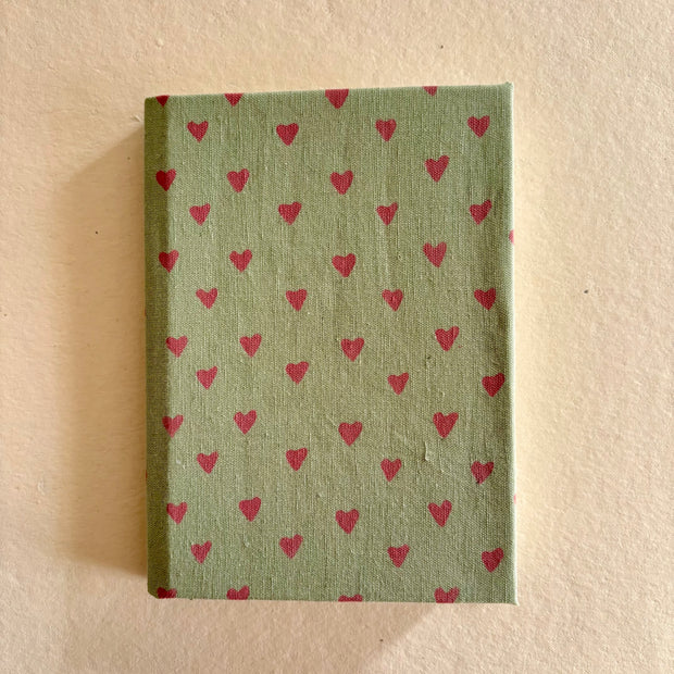 Handmade Paper Journal Notebook, Green & Pink - A5