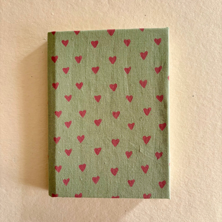 Handmade Paper Journal Notebook, Green & Pink - A5