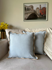 Scallop Accent Cushion 16x16 Inches, Grey