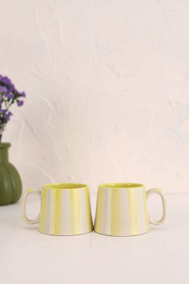 Ceramic Yellow Stripe  Coffee cup- 220ml