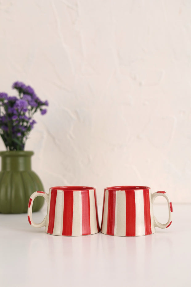 Ceramic Red Stripe  Coffee cup- 220ml