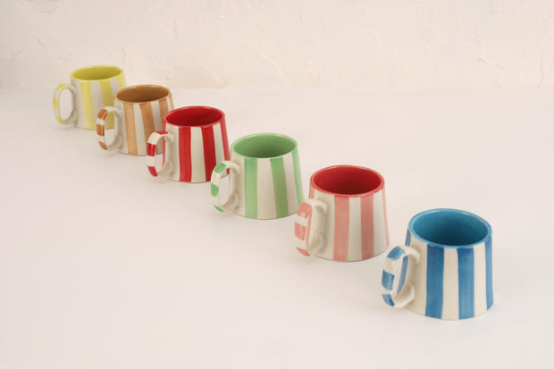 Ceramic Green Stripe  Coffee cup- 220ml