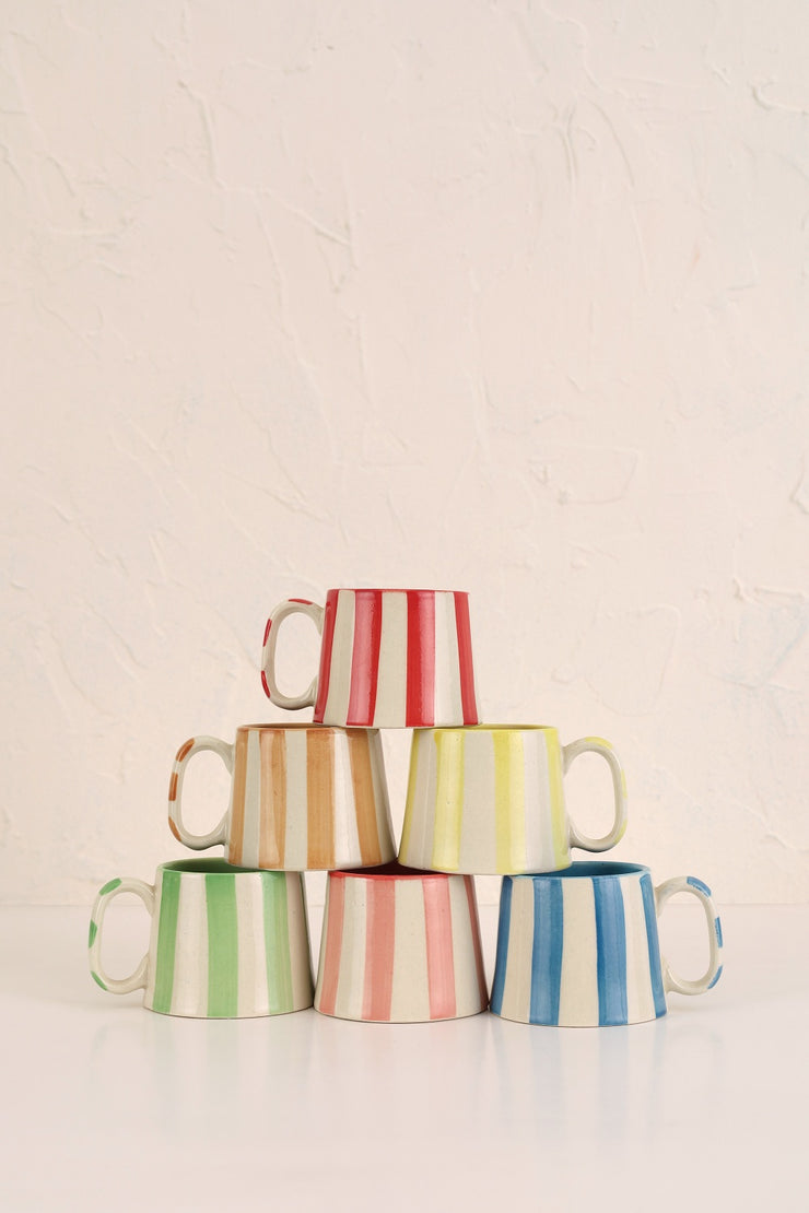 Ceramic Pink Stripe Coffee cup- 220ml