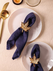 Maple Metal Napkin Ring, Dia 1.5 Inches (Set of 4)