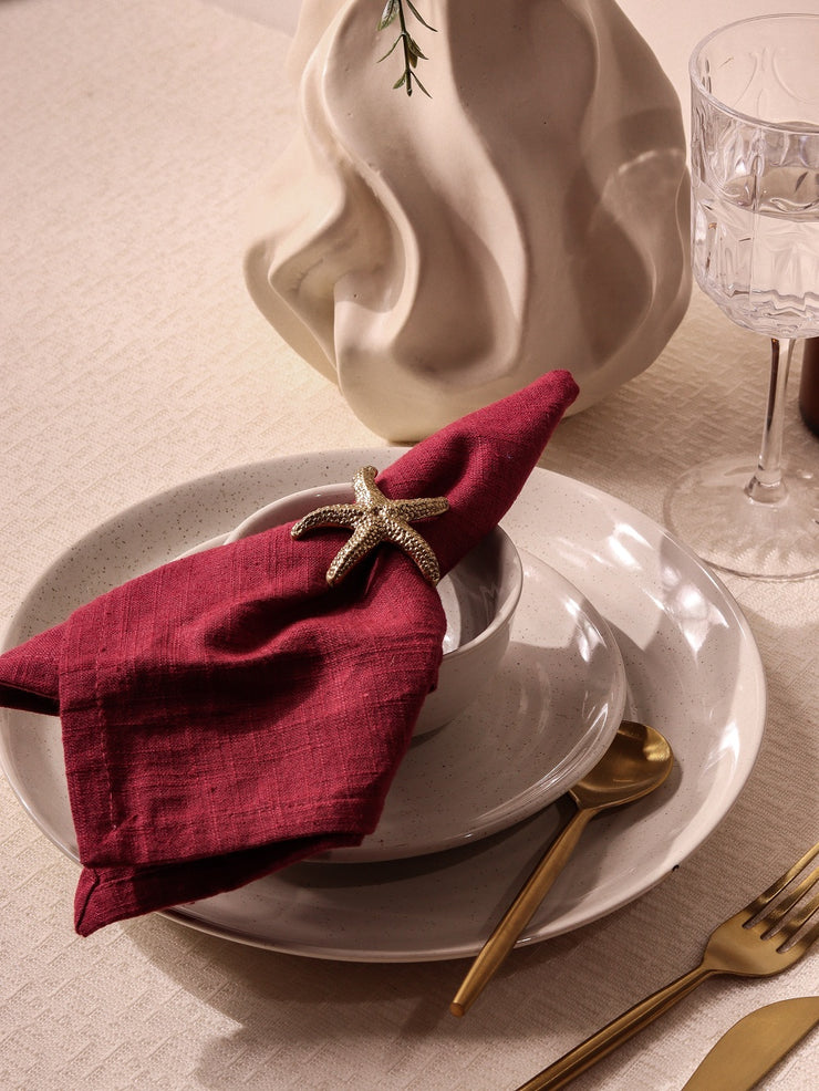 Starfish Brass Napkin Ring, 1.5 Inches Dia   (Set of 4)