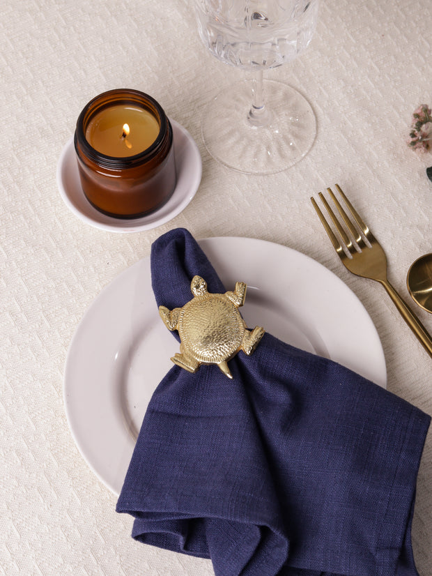 Tortoise Metal Napkin Ring, Dia 1.5 Inches (Set of 4)