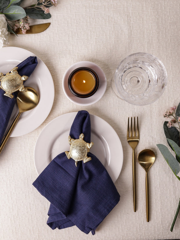 Tortoise Metal Napkin Ring, Dia 1.5 Inches (Set of 4)