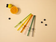 Glass Straw -Yellow (Set of 6), 8 x 1 Inches