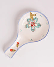 Stripe And Stem Handpainted Ceramic Spoon Rest - 8.85 x 4.72 x 1.18 Inches