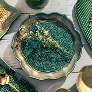 Handmade Ceramic lotus Platter,  9X1 Inches