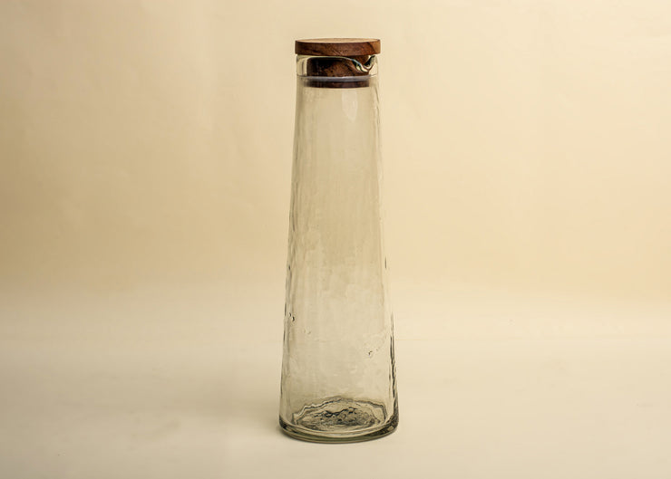 Handcrafted Hammered Glass Carafe