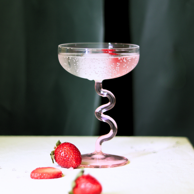 Swirl Cocktail Glasses - Pink- 3.74 x 3.74 x 5.70 Inches