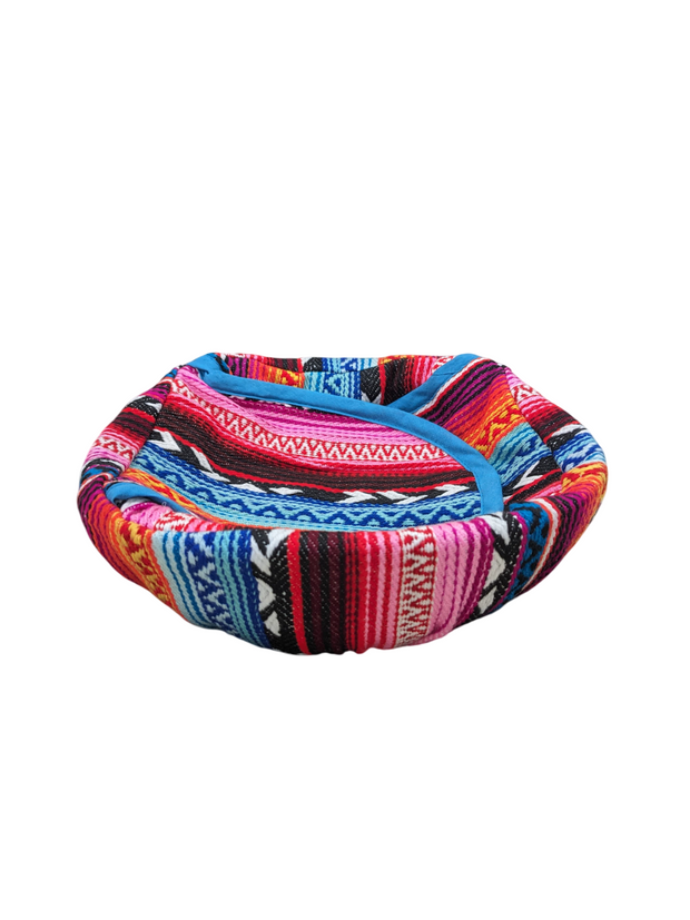 Tortilla Basket With Cane,  Multi Arrow- 9 Inch