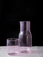 Handcrafted  Glass Carafe- Pink, 8 x 3.5 Inches