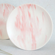 Pink Marble Ceramic Plate, 8 Inches