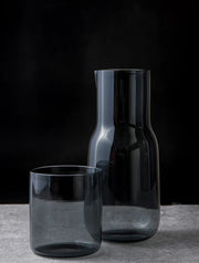 Handcrafted  Glass Carafe Set, Smoke-  8 x 3.5 Inches