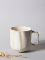 Striped Ivory Mug- 3.4 x 3.5 Inches