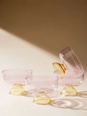 Ivy Blush Pink Dessert / Snack Bowl - 4 x 3 Inches , 6.08 oz
