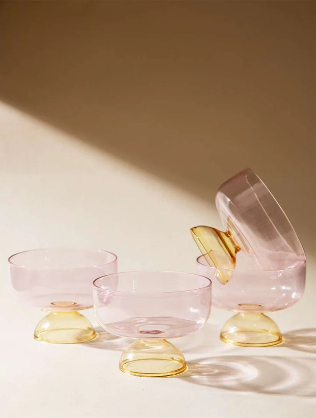 Ivy Blush Pink Dessert / Snack Bowl - 4 x 3 Inches , 6.08 oz