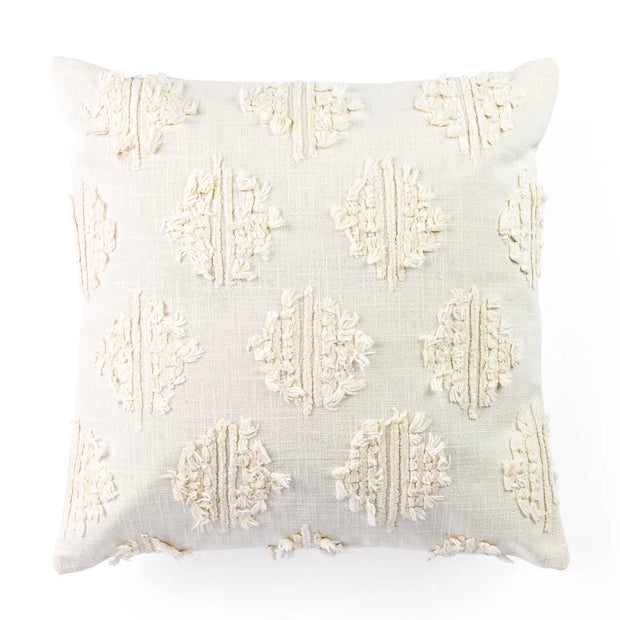 Marrakesh White Textured Cushion Cover - 16 x 16 Inches