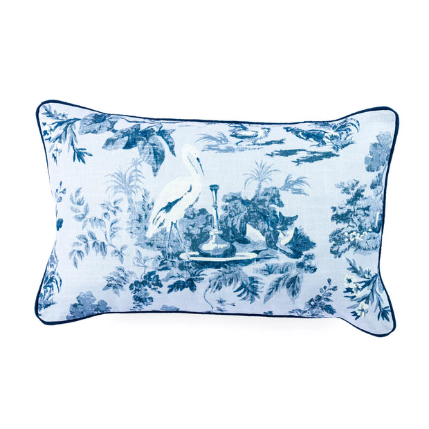 Cannes Blue Floral Cushion Cover - 12 x 30 Inches