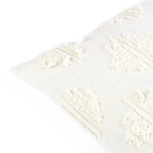Marrakesh White Textured Cushion Cover - 16 x 16 Inches