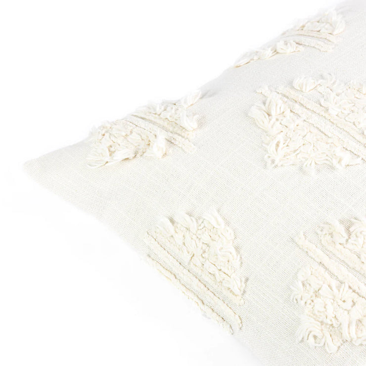Marrakesh White Textured Cushion Cover - 16 x 16 Inches